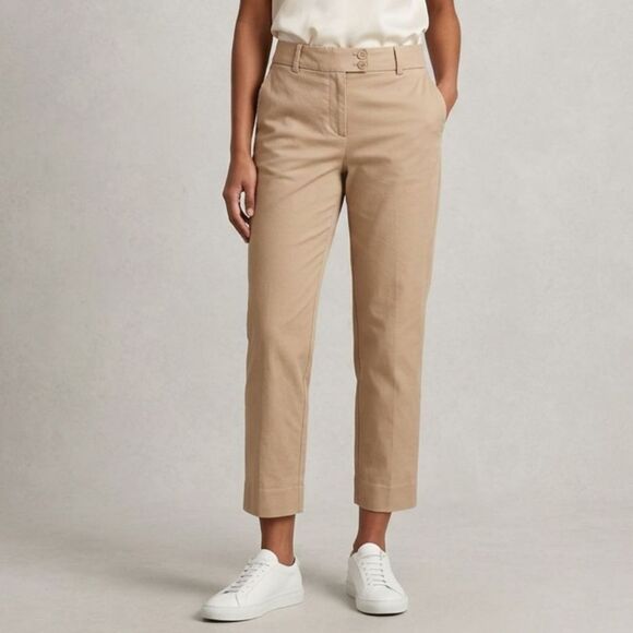Talbots Pants - Talbots The Perfect Crop Curvy Pants Size 6 Beige Khaki Chino Cotton Trousers